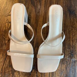 Nude 2 inch strappy heels, barely worn